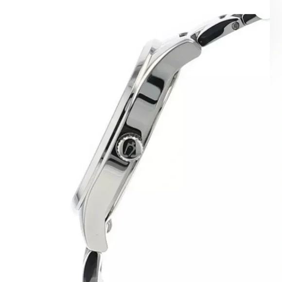 Bulova Silver Tone Black Dial Dress Watch 96B267 Brand New With Box